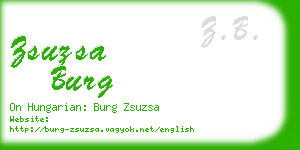 zsuzsa burg business card